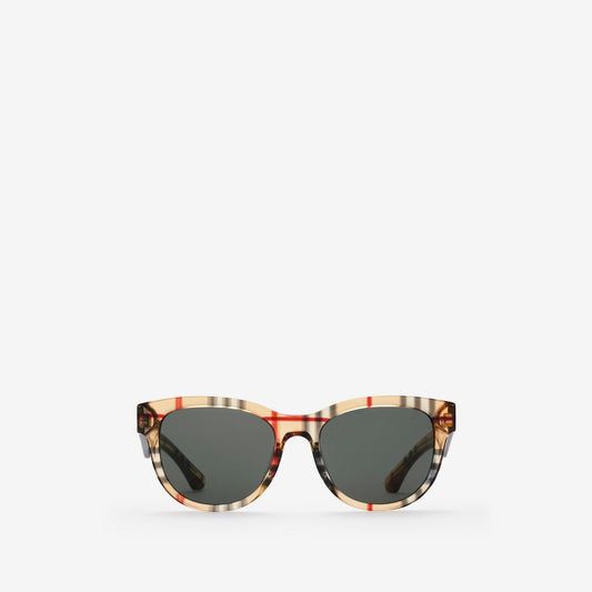 BURBURRY Lunettes de soleil rondes Check